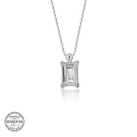 Gümüş Hane Swarovski Taşlı Gümüş Baget Tektaş Kadın Kolye