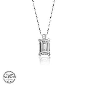 Gümüş Hane Swarovski Taşlı Gümüş Baget Tektaş Kadın Kolye