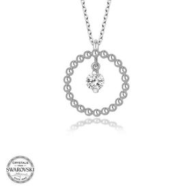 Gümüş Hane Swarovski Taşlı Gümüş Çember Tektaş Kadın Kolye