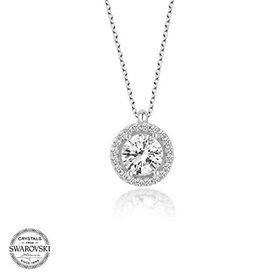 Gümüş Hane Swarovski Taşlı Gümüş Çember Tektaş Kadın Kolye