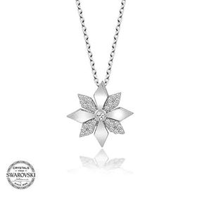 Gümüş Hane Swarovski Taşlı Gümüş Çiçek Kadın Kolye