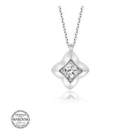 Gümüş Hane Swarovski Taşlı Gümüş Dörtgen Kadın Kolye