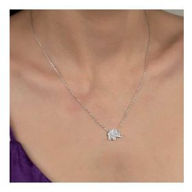 Gümüş Hane Swarovski Taşlı Gümüş Fil Kadın Kolye