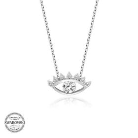 Gümüş Hane Swarovski Taşlı Gümüş Göz Tektaş Kadın Kolye