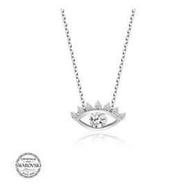 Gümüş Hane Swarovski Taşlı Gümüş Göz Tektaş Kadın Kolye
