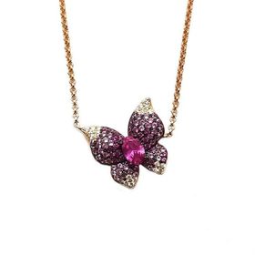 Gümüş Hane Swarovski Taşlı Gümüş Kelebek Kadın Kolye