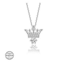 Gümüş Hane Swarovski Taşlı Gümüş Kral Tacı Kadın Kolye