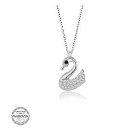 Gümüş Hane Swarovski Taşlı Gümüş Kuğu Kadın Kolye