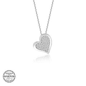 Gümüş Hane Swarovski Taşlı Gümüş Kuğu Kadın Kolye