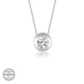 Gümüş Hane Swarovski Taşlı Gümüş Tektaş Kadın Kolye