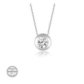 Gümüş Hane Swarovski Taşlı Gümüş Tektaş Kadın Kolye