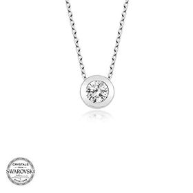 Gümüş Hane Swarovski Taşlı Gümüş Tektaş Kadın Kolye
