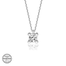 Gümüş Hane Swarovski Taşlı Gümüş Tektaş Kadın Kolye