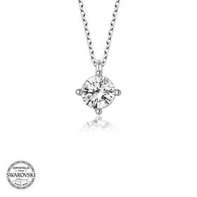 Gümüş Hane Swarovski Taşlı Gümüş Tektaş Kadın Kolye