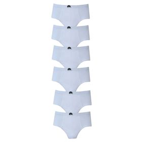 Gümüş İç Giyim 6'lı Paket Beyaz Pamuklu Erkek Çocuk Slip Külot