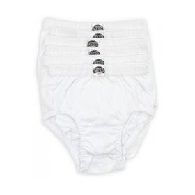 Gümüş İç Giyim 6'lı Paket Beyaz Pamuklu Erkek Çocuk Slip Külot
