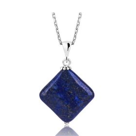 Gümüş Lapis Doğal Taş Kolye