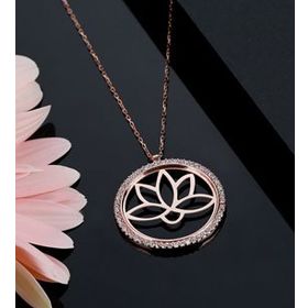 Gümüş Lotus Kolye