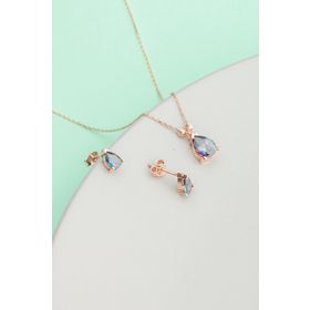 Gümüş Mistik Topaz Damla Kolye
