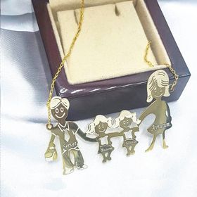Gümüş Mutlu Aile Kolye