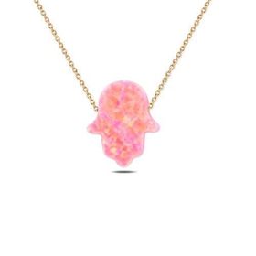 Gümüş Pembe Opal Fatma’nın Eli Kolye