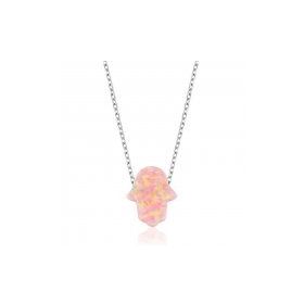 Gümüş Pembe Opal Fatma’nın Eli Kolye