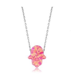 Gümüş Pembe Opal Fatma’nın Eli Kolye