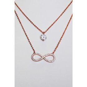 Gümüş Rose Sonsuzluk Bayan Kolye