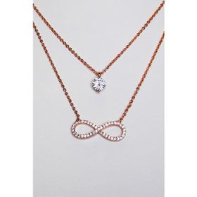Gümüş Rose Sonsuzluk Bayan Kolye