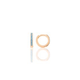 Gümüş rose turkuaz taşlı 10 mm halka küpe Tragus Piercing Helix Kıkırdak Küpesi