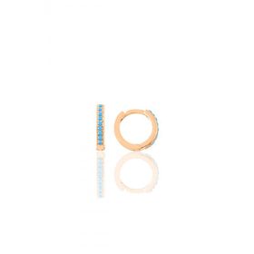 Gümüş rose turkuaz taşlı 10 mm halka küpe Tragus Piercing Helix Kıkırdak Küpesi