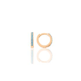 Gümüş Rose Turkuaz Taşlı 11 Mm Halka Küpe Tragus Piercing Helix Kıkırdak Küpesi