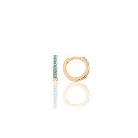 Gümüş Rose Turkuaz Taşlı 11 Mm Halka Küpe Tragus Piercing Helix Kıkırdak Küpesi