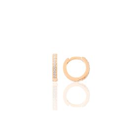 Gümüş rose zirkon taşlı 11 mm halka küpe Tragus Piercing Helix Kıkırdak Küpesi