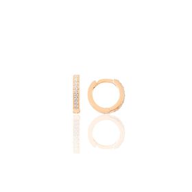 Gümüş rose zirkon taşlı 11 mm halka küpe Tragus Piercing Helix Kıkırdak Küpesi