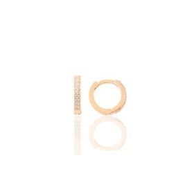 Gümüş rose zirkon taşlı 11 mm halka küpe Tragus Piercing Helix Kıkırdak Küpesi