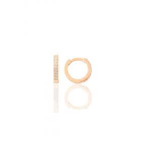 Gümüş rose zirkon taşlı 11 mm halka küpe Tragus Piercing Helix Kıkırdak Küpesi