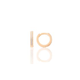 Gümüş rose zirkon taşlı 11 mm halka küpe Tragus Piercing Helix Kıkırdak Küpesi