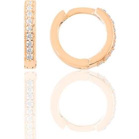 Gümüş rose zirkon taşlı 11 mm halka küpe Tragus Piercing Helix Kıkırdak Küpesi