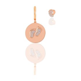 Gümüş Rose Zirkon Taşlı İlk Adım Kombin Küpe
