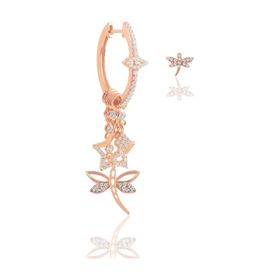 Gümüş Rose Zirkon Taşlı Yusufçuk Şans Küpe