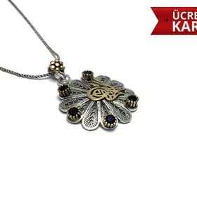 Gümüş Tuğralı Kolye