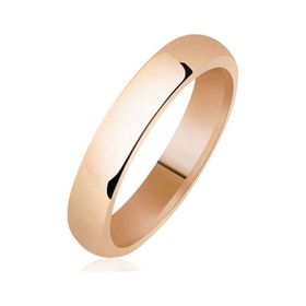 Gumush 4 mm Düz Bombeli Rose Gümüş Alyans