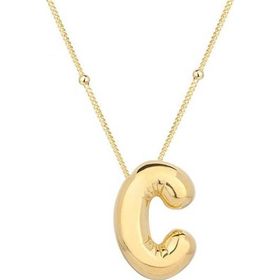 Gumush 925 Ayar Gümüş Gold Balon C Harfi Kadın Kolye