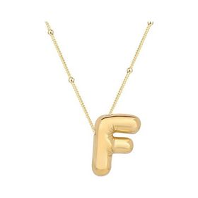 Gumush 925 Ayar Gümüş Gold Balon F Harfi Kadın Kolye