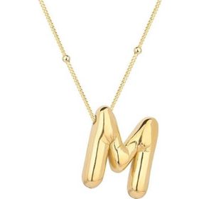 Gumush 925 Ayar Gümüş Gold Balon M Harfi Kadın Kolye