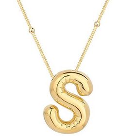 Gumush 925 Ayar Gümüş Gold Balon S Harfi Kadın Kolye