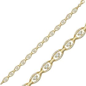 Gumush 925 Ayar Gümüş Gold Oval Su Yolu Kadın Bileklik