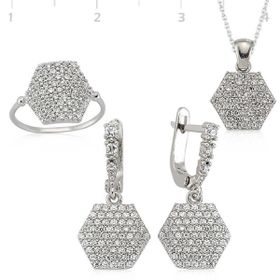 Gumush Altıgen Kadın Gümüş Set