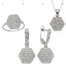 Gumush Altıgen Kadın Gümüş Set